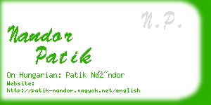 nandor patik business card